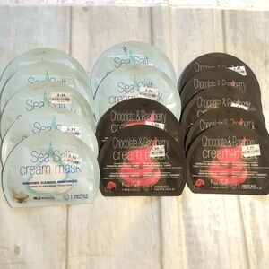 Kiss & Tell Women Face Cream Masks Sea Salt Chocolate & Raspberry Set of 14